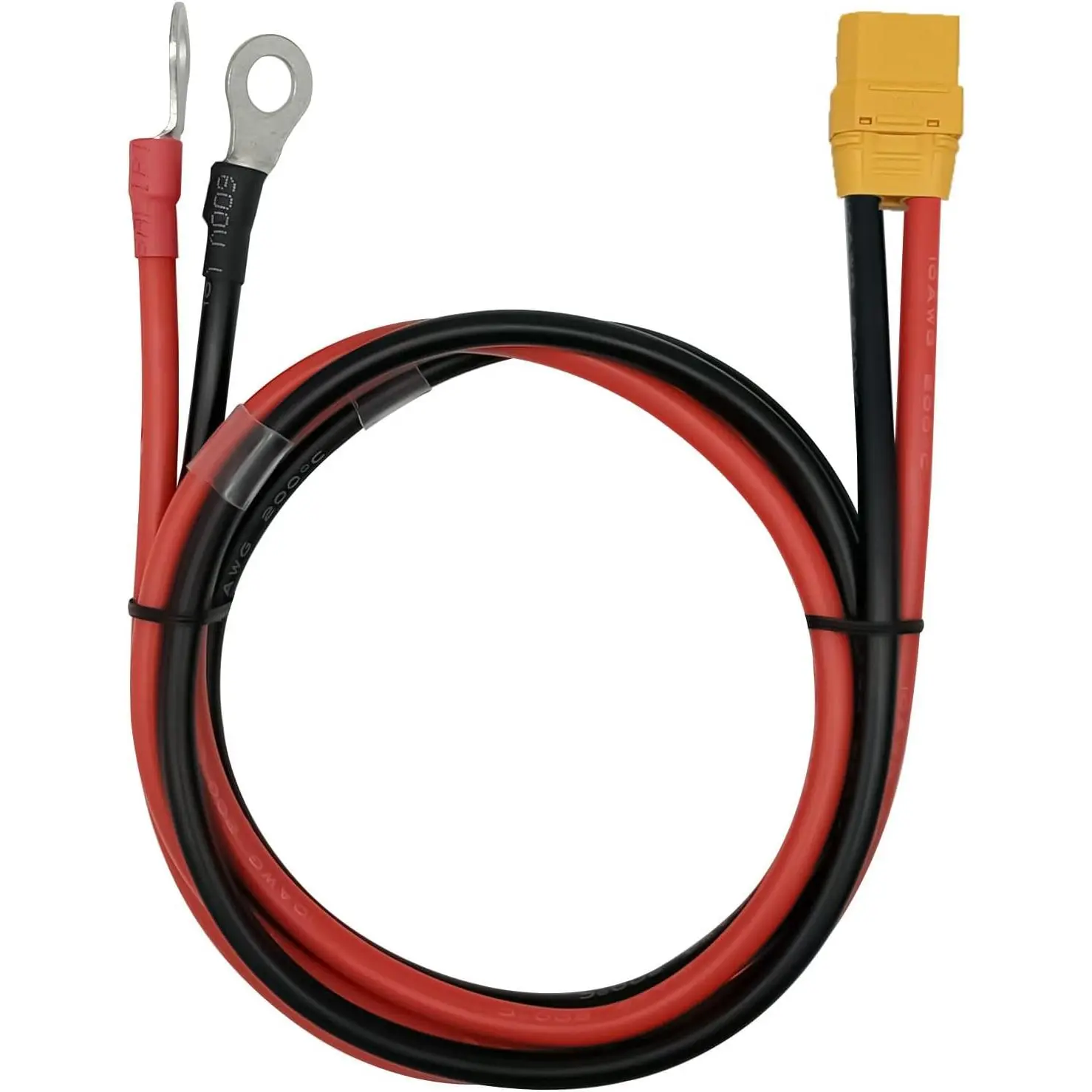 XT90H XT90 to O Ring Terminal Cable,XT90 Female to O Ring Connector Cable with 1M 10AWG Silicon Wire for RC Lipo Battery FPV Racing Drone Solar Power Station