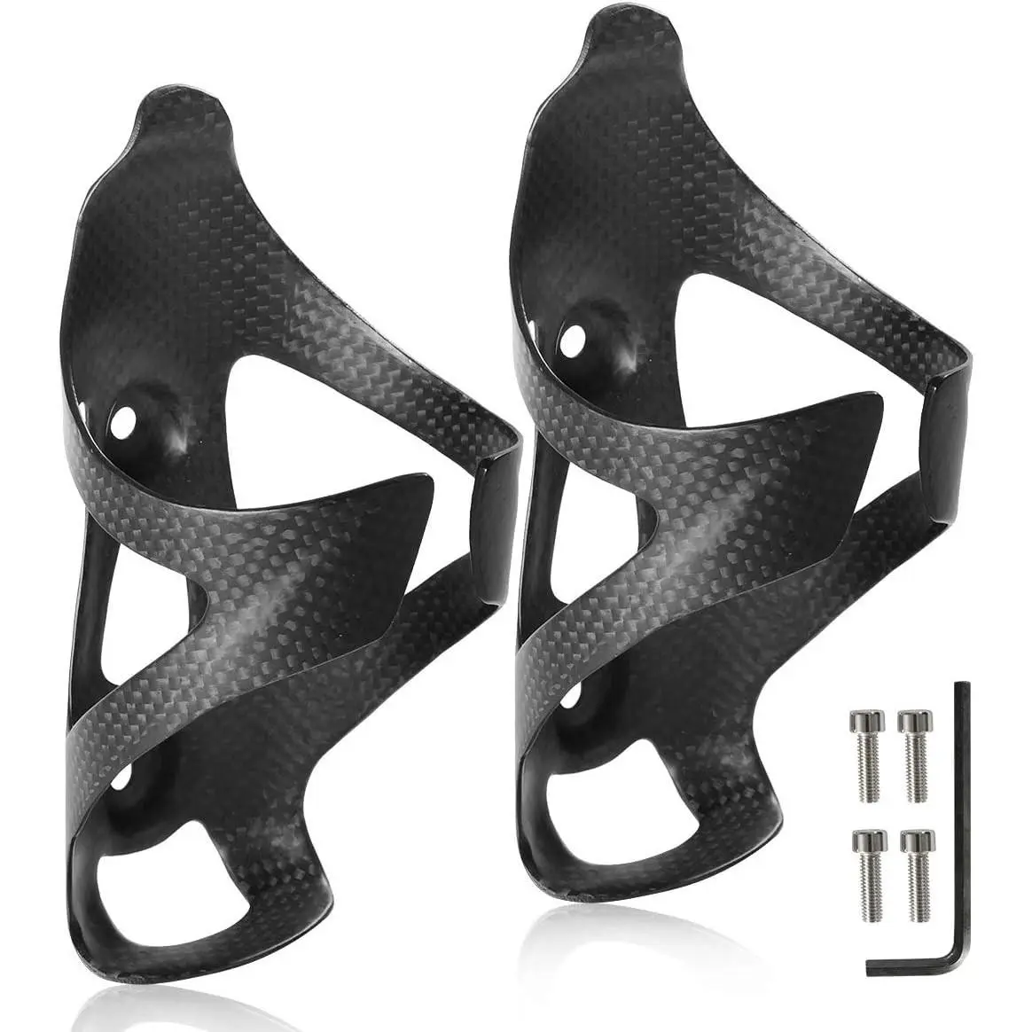 2 Pack Ultra-Light Full Carbon Fiber Water Bottle Cage, Bike Water Bottle Holder Brackets for Road & Mountain Bike