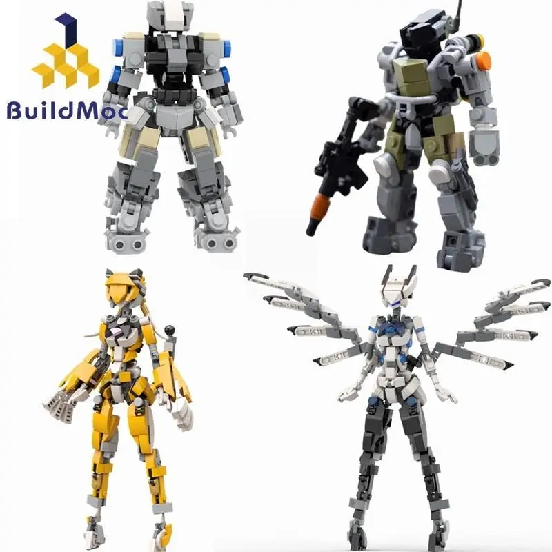2026 new hot item LEQUMOC Creative Female Robot Mobile Suit Girl Mecha Armor Mech Model Building Blocks Bricks Toys for Gifts