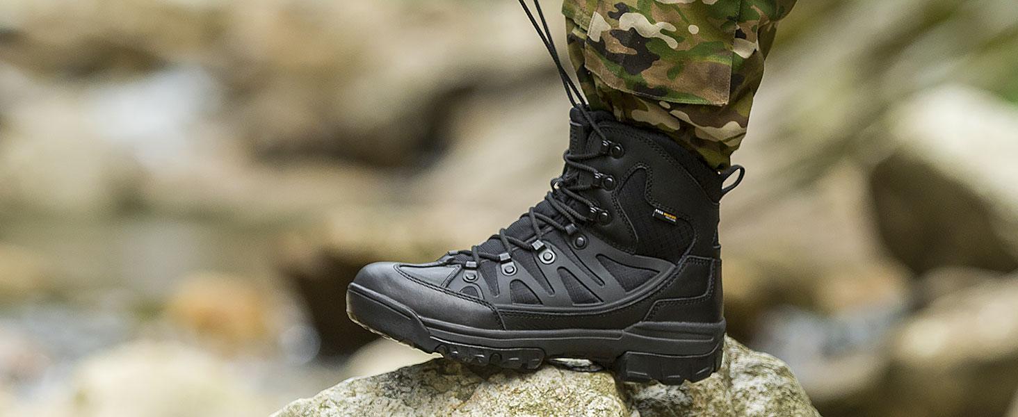 FREE SOLDIER Men's Waterproof Tactical Hiking Boots Military Work Boots Combat Boots