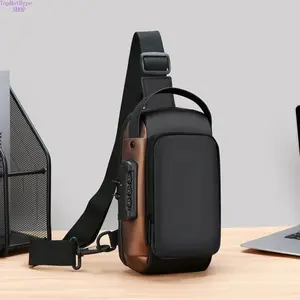 Anti Theft Combination Lock Crossbody Fanny Pack With USB Charging Port Water Resistant Motorcycle Cycling Daily Commute Bag