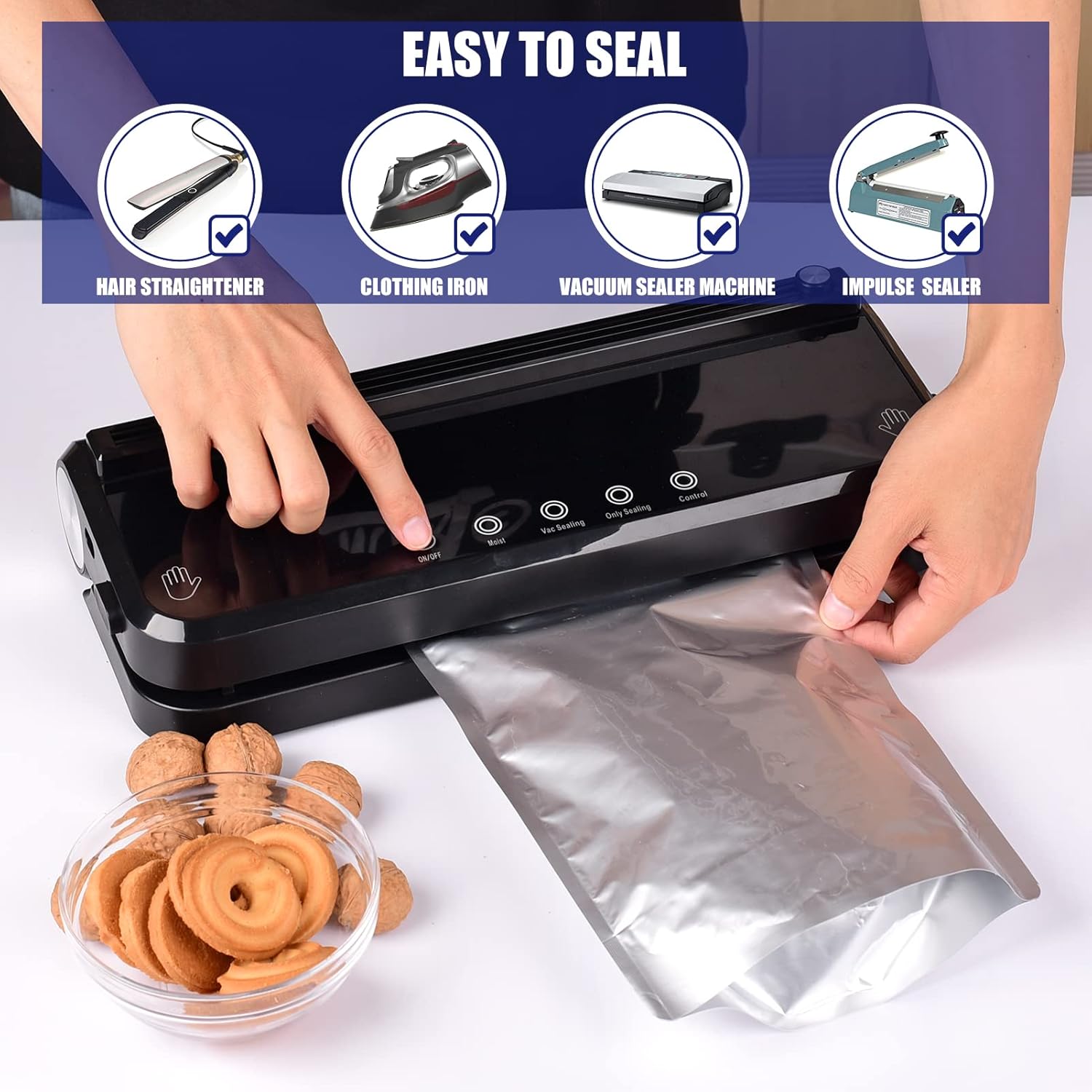 120 Mylar Bags for Storage with Absorbers 300cc, 8 Mil 1Gallon 10"x14", 7.5"x11.5", 6"x9", 4.3"x6.3" Stand-Up Zipper Resealable Bags & Heat Sealable Storage Bags + Labels 120 Mylar Bags for Storage with Absorbers 300cc, 8 Mil 1Gallon 10"x14", 7.5"x11.5", 6"x9", 4.3"x6.3" Stand-Up Zipper Resealable Bags & Heat Sealable Storage Bags + Labels