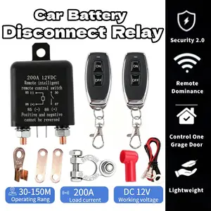 12V 200a Car Battery Disconnect Relay, Wireless Remote Cut off Switch, Leak Proof, Anti-Theft, Suitable for Vehicles, Trucks, Rvs, Boats