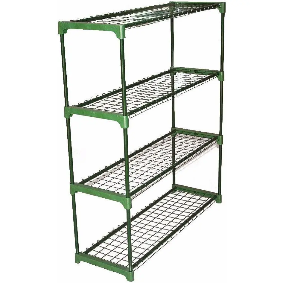 2 x Display Storage Racking for Garden Garage Greenhouse Staging Plant Stand Greenhouse 4-Tire Racking Shelving Unit for Garden Shed Garage