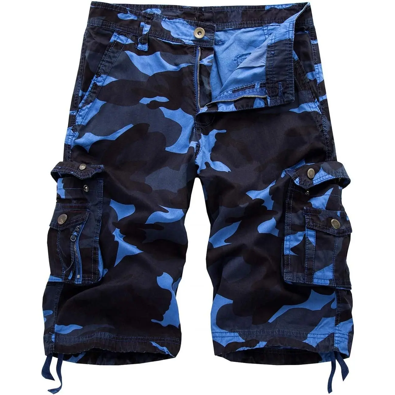 Men's Casual Loose Fit Multi-Pockets Military Cargo Shorts