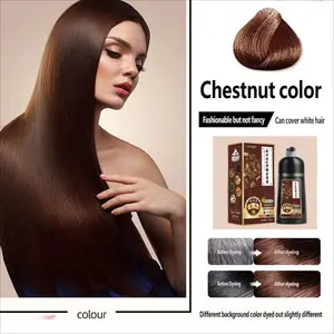 Chestnut Hair Coverage Bubble Dye Shampoo, Plant-Based Nourishing Hair Care, One Wash Permanent Hair Color, Daily Use