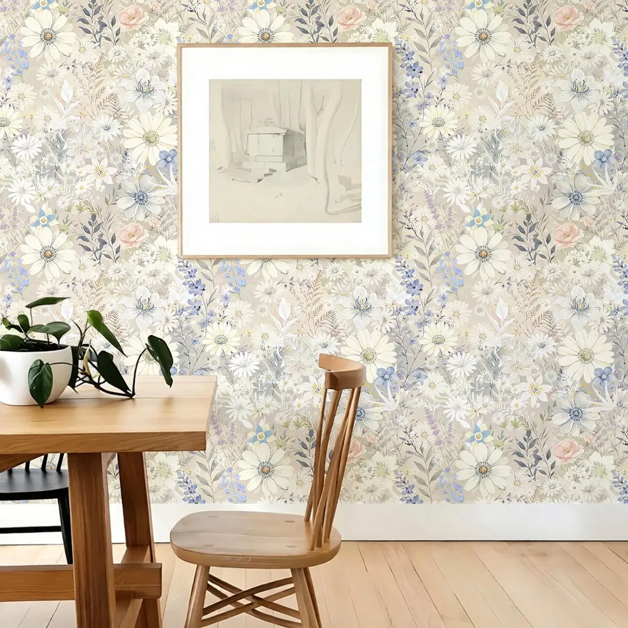 Boho Floral Peel and Stick Wallpaper for Bedroom,Cabinets  17.32" x 118.11" | Textured Vinyl Stick on Wall paper DIY Self Adhesive Removable Waterproof  Contact Paper for Kitchen Bathroom