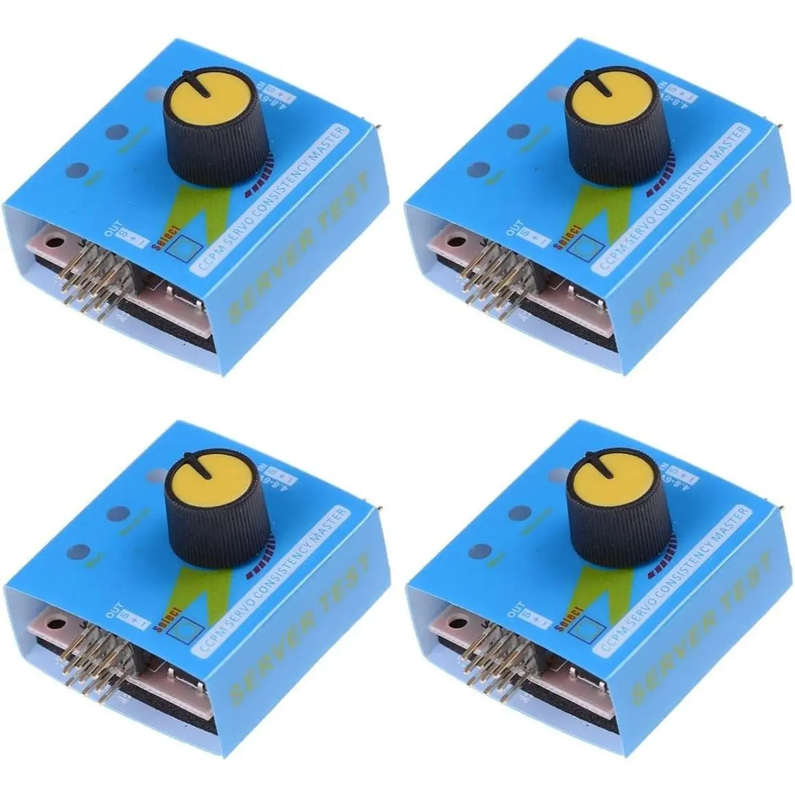 4Pcs RC Servo Tester with 3 Modes to Check Servo or ESC, Easily Detect and Configure Servo Virtual Space, Jitter and Median, Servo Controller