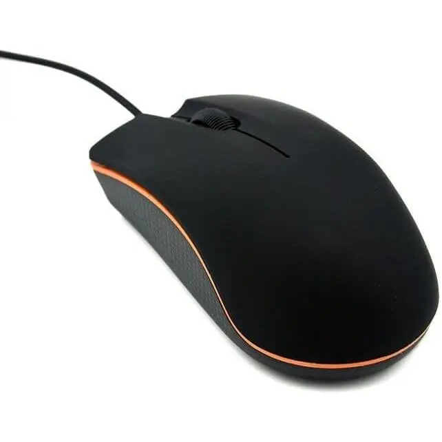 Ambidextrous Wired Mini Synthetic Optical Mouse with Durable Clicks for PC/Laptop, Desktop, Chromebook (Black)