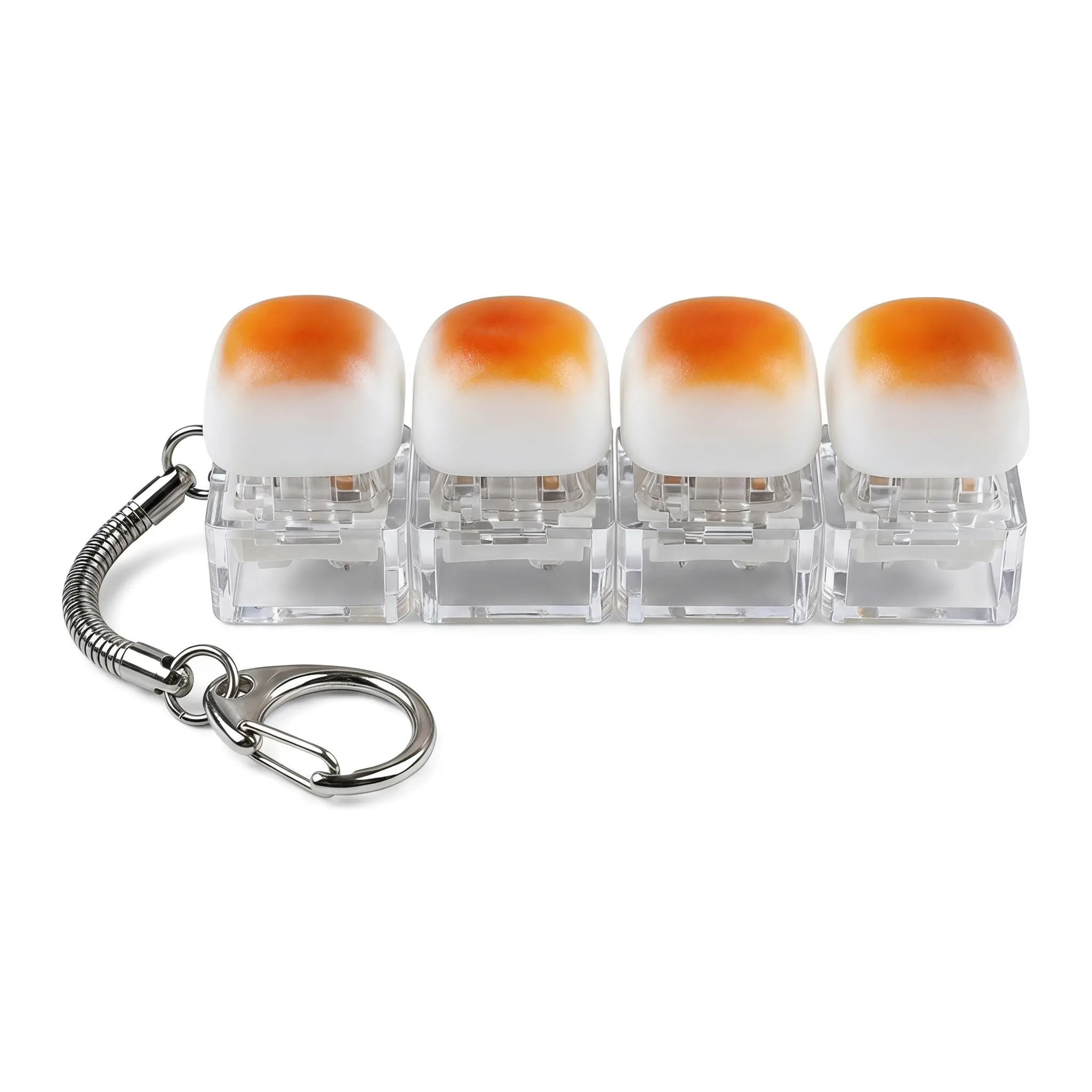 Caramel Bread Keyboard Fidget Toy Crisp Sound Stress Relief Clicker Keychain Cute Sensory Fidget Keyring For Work Travel Home Anxiety Relief Focus Boost Everyday Essential Decompression Button