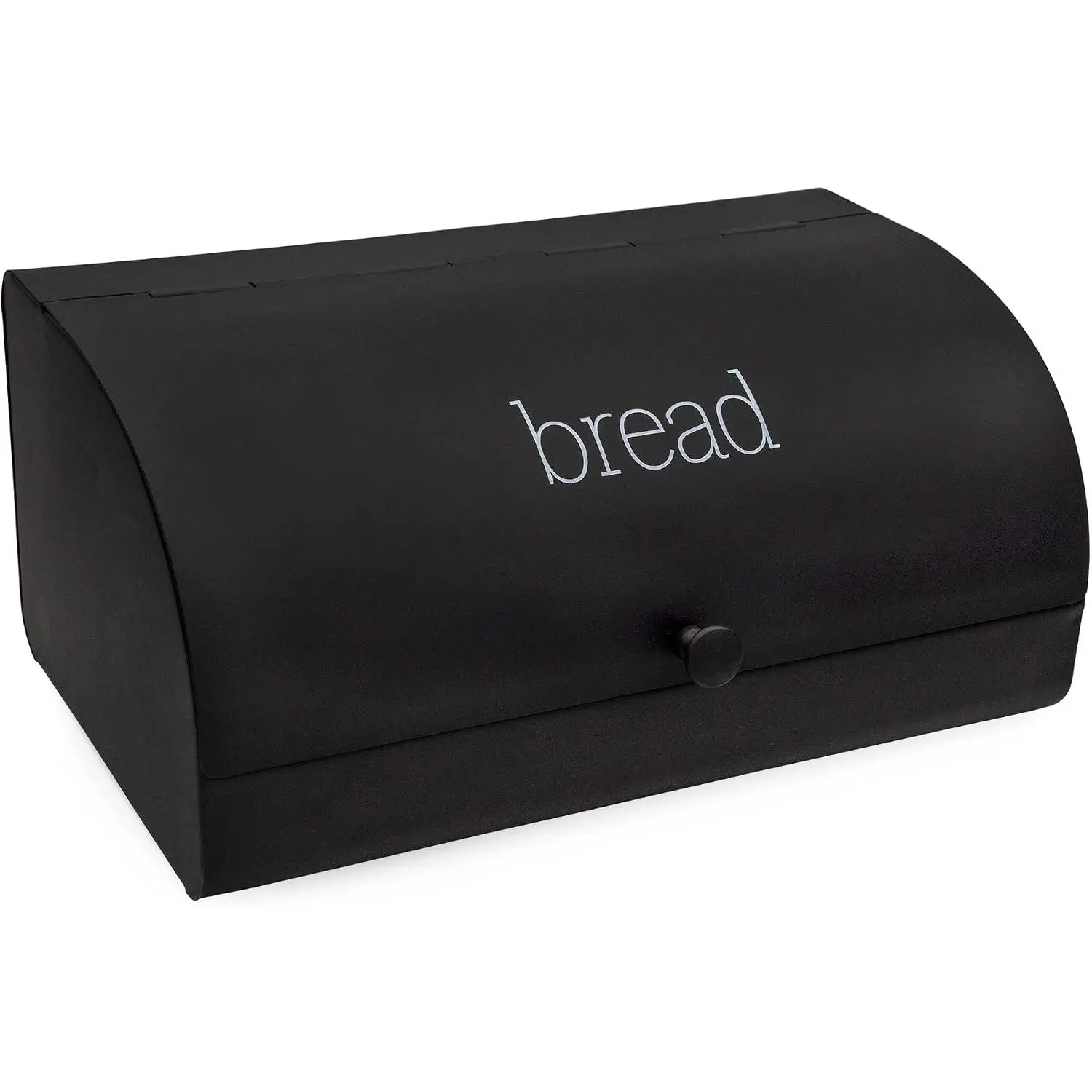 Black Bread Box; Retro  Style Enamel Countertop Bread Bin