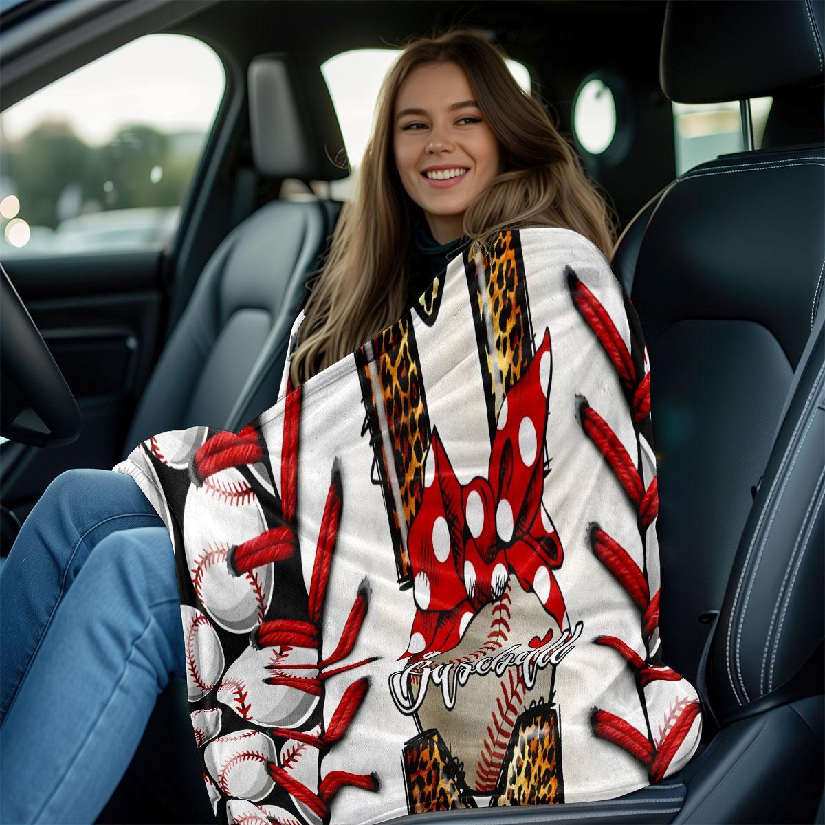 Baseball & Letter Pattern Blanket, 1 Count Soft Comfortable Warm Throw, Air-conditioned Room Blanket, Warm Nap Blanket for Home & Office, Soft Comfy Blanket