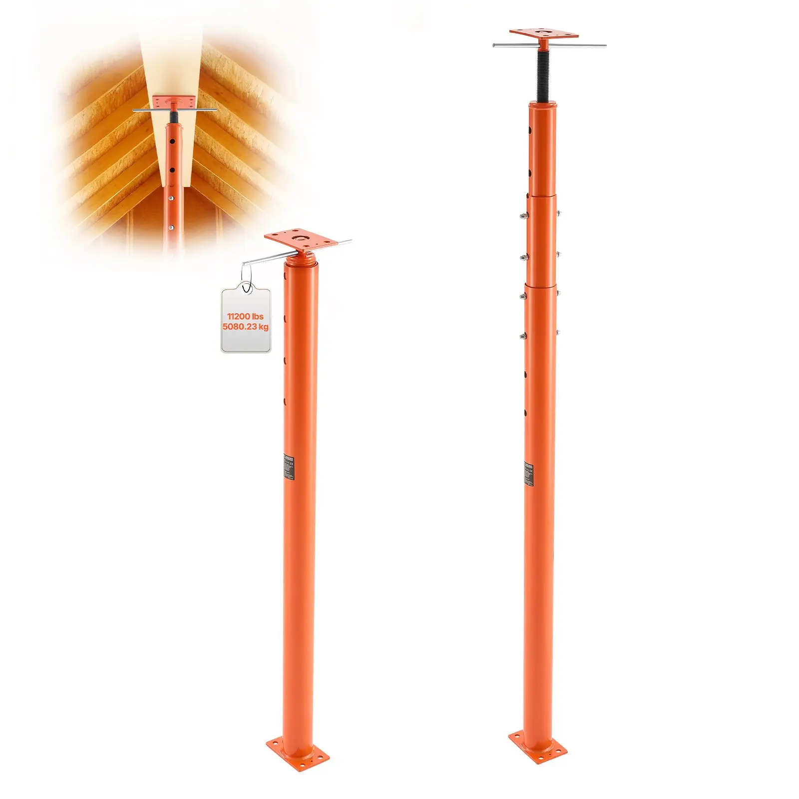 【DealsForYouDays】VEVOR Steel Telescoping Jack Posts, 2-Pack Construction Beam Support, 54-150 in Height Adjust Range, 11200 lbs Max Load, Adjustable Temporary Leveling Support for House Floors Basements
