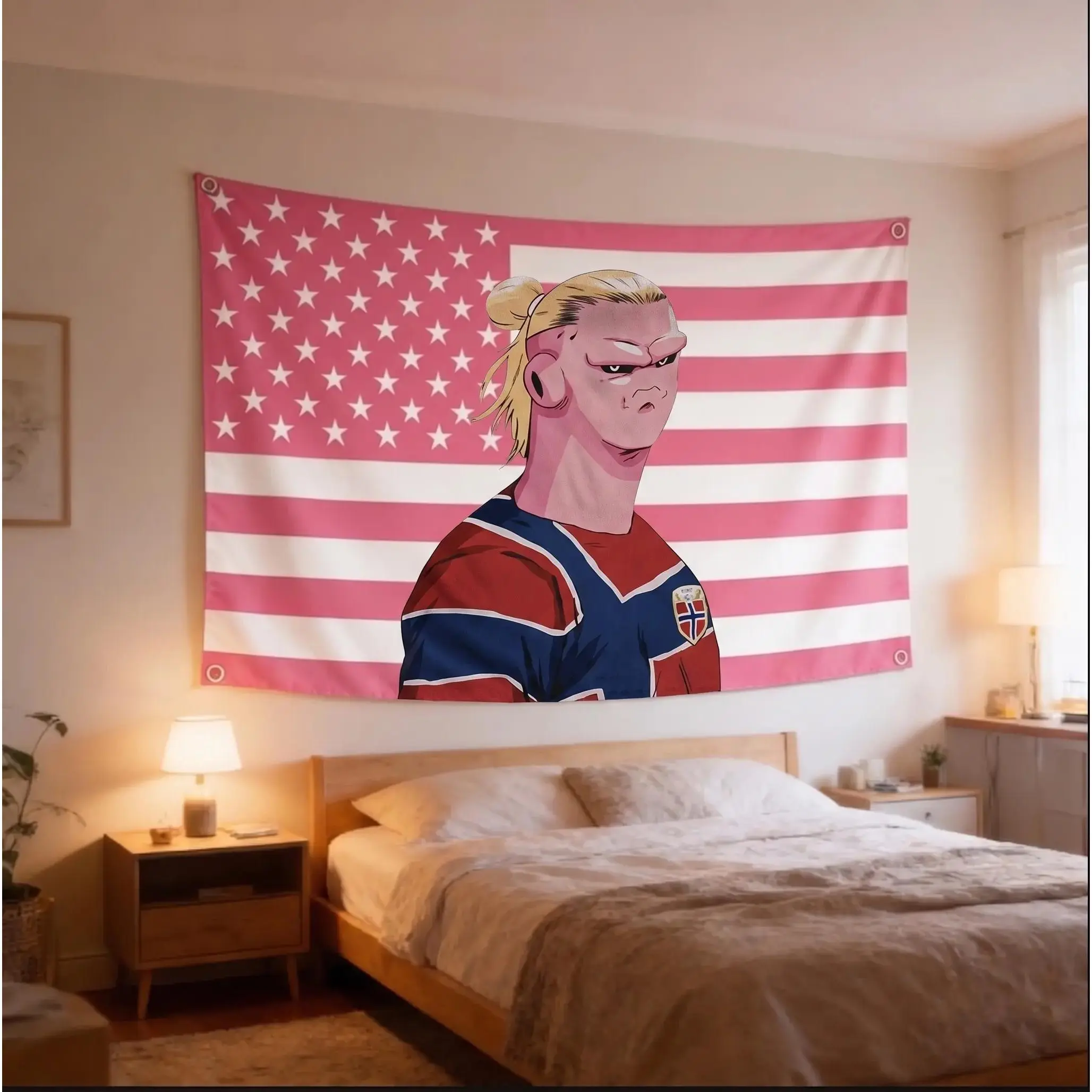 Haaland Meme Tapestry, Wall Decor