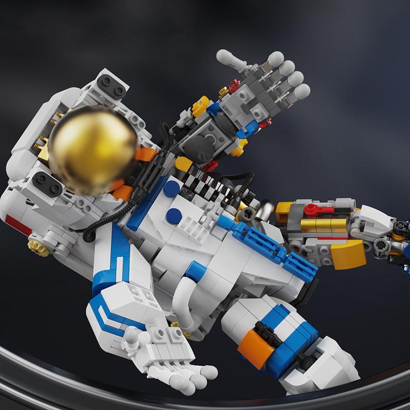 Astronaut Building Blocks Toy, Space Astronaut Blocks Toy with Launch Center Display Stand, Creative Desktop Ornaments for Home Office