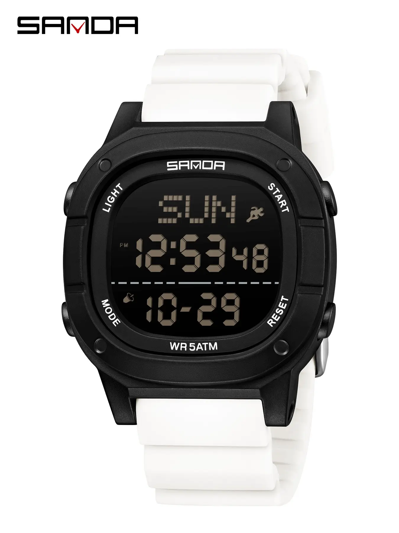 1pcs Sanda9078 Fashion Business Men's Digital Watch, Alarm Clock Timer Calendar, Shockproof Sport Leisure Electronic Watch, Waterproof Multifunctional Watch