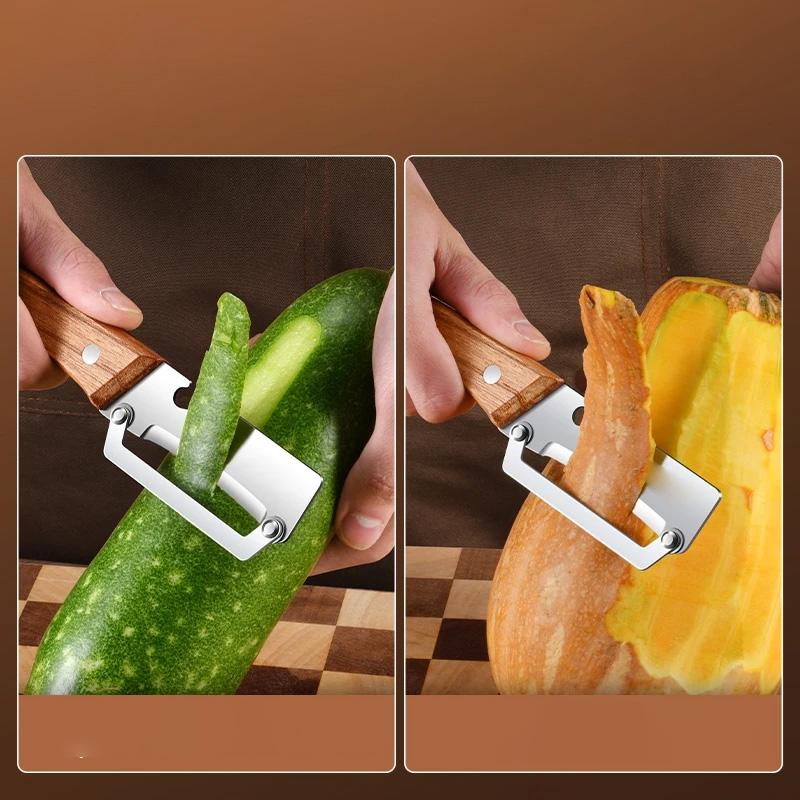 2PCS Premium Stainless Steel Vegetable Peeler Set, Ergonomic Multi-Purpose Fruit Peeler for Kitchen, Sharp Durable Tool for Sugarcane, Pineapple & All Produce -RR
