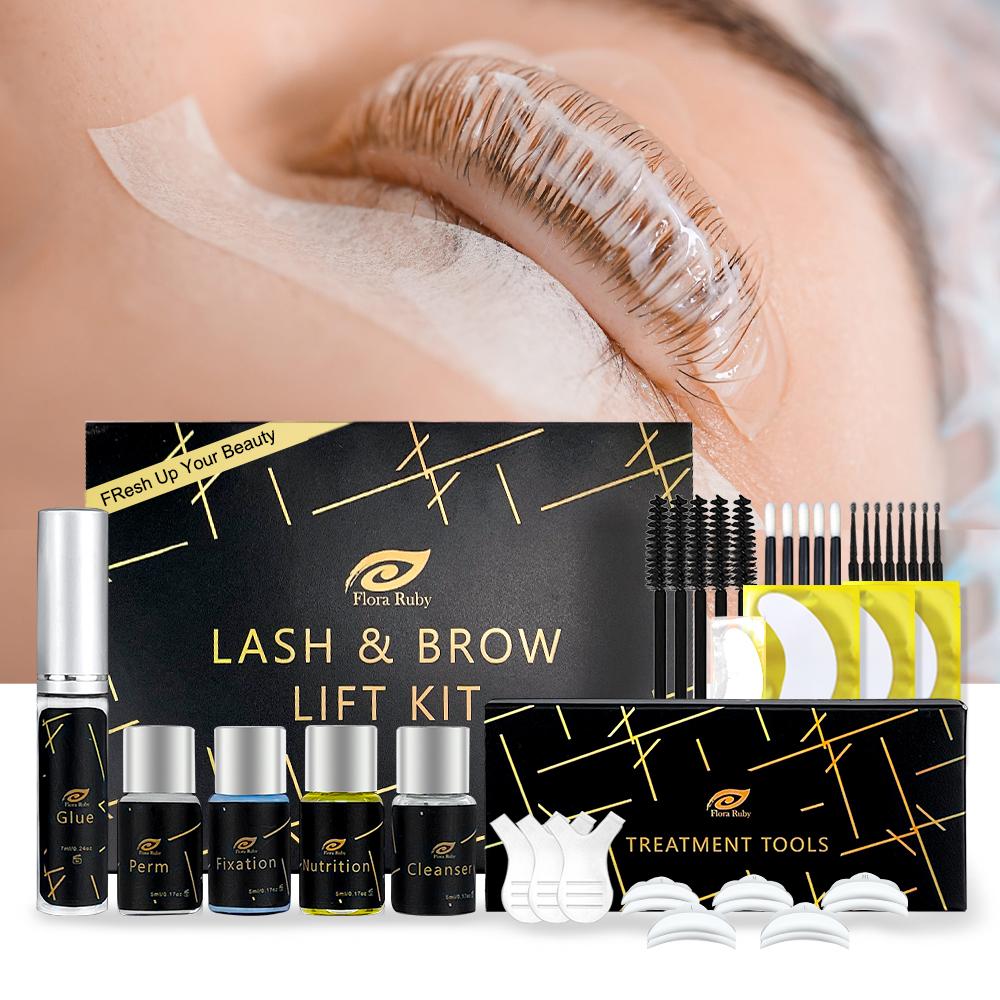 2 in 1 Eyelash & Eyebrow Lifting Kit, 1 Box Professional Eyelash Eyebrow Perm Set for Quick Lifting & Voluminous Coloring, Daily Makeup Kit for Home and Salon Diy, Makeup Products, Black Cosmetic, Brow Fixing Gel, Cosmetics Kit, Eyebrow Tint Kit