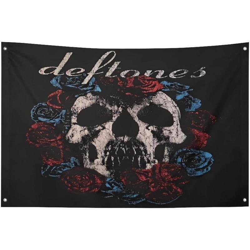 for DefTones Flag Skull Art Poster Tapestry for Decorating Garden Yard Balcony Wall Hanging College Dorm Wall Decor Room Flags 3x5 ft