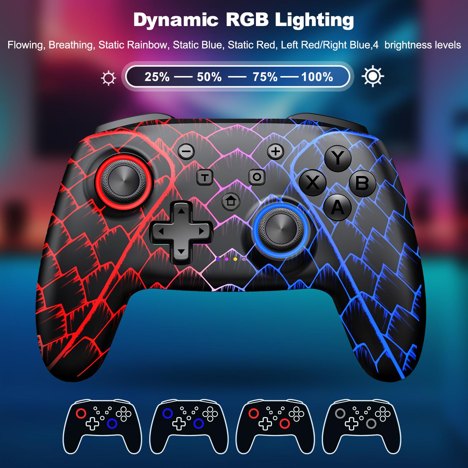 BEBONCOOL The controller is compatible with Windows PC/Switch/Android/IOS system devices, with macro programming, Turbo, vibration adjustment functions, Hall analog triggers and Hall effect joysticks provide precise control operations