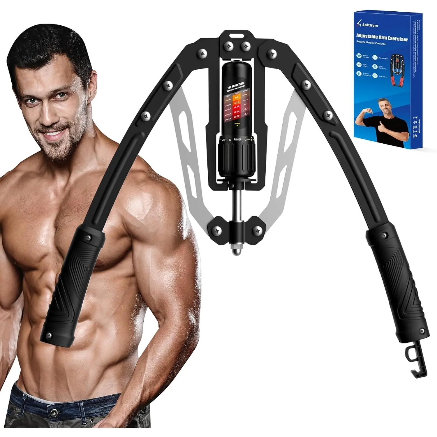 Twister Arm Chest Trainer Exerciser Workout Equipment,Adjustable 22-470lbs Hydraulic Power,Home Chest Expander Machine,Home Gym Workout Equipment for Upper Body Strength Training