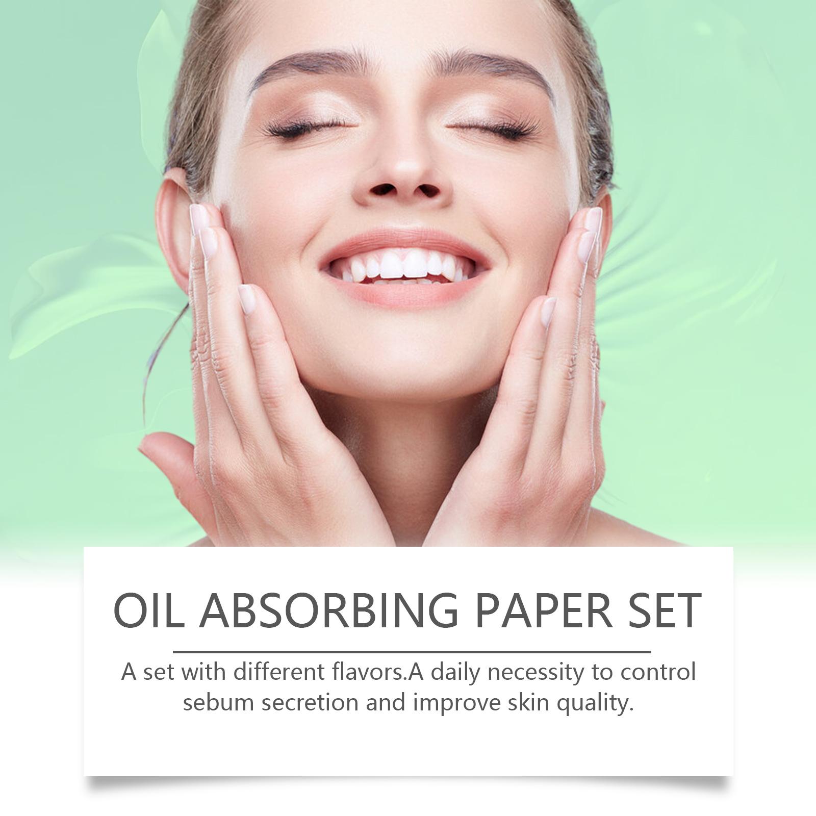OUHOE Oil Blotting Sheets Linen Fiber Natural Absorption Adhesive Strip Easy Peel Makeup-Friendly No Powder Removal Controls Shine Boosts Confidence Gentle for All Skin Types