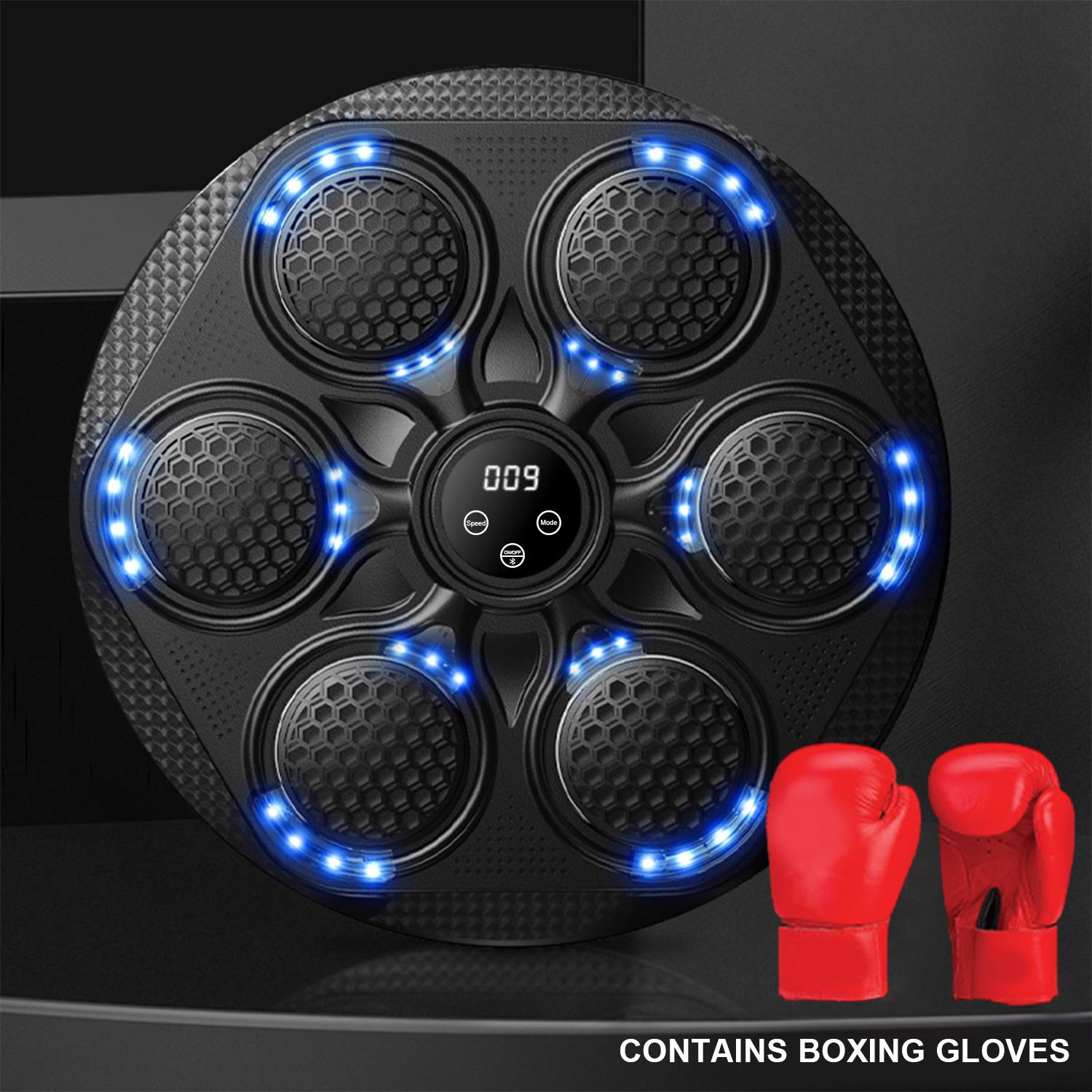 [Deals for You Days]HOTKAM Music Boxing Machine with Boxing Gloves, Wall Mounted Smart Bluetooth Music Boxing Trainer, Indoor Electronic Boxing Target for Adults and Kids, Fitness Punching Equipment for Home Workouts, Black S1 musicboxingmachine