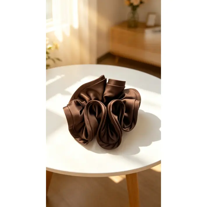 Satin Hair Scrunchies for Women -  Premium satin scrunchie set, hair tie, pleated hair accessory, elastic hair band, hair ornament, hair rope