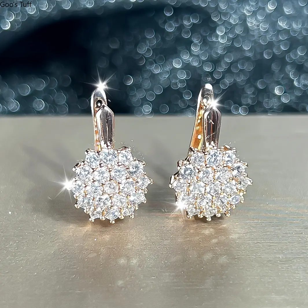 Earrings Ear Jewelry Floral Zircon Ear Buckles Elegant European Style High End Ear Jewelry For Women Summer Daily Casual Wear