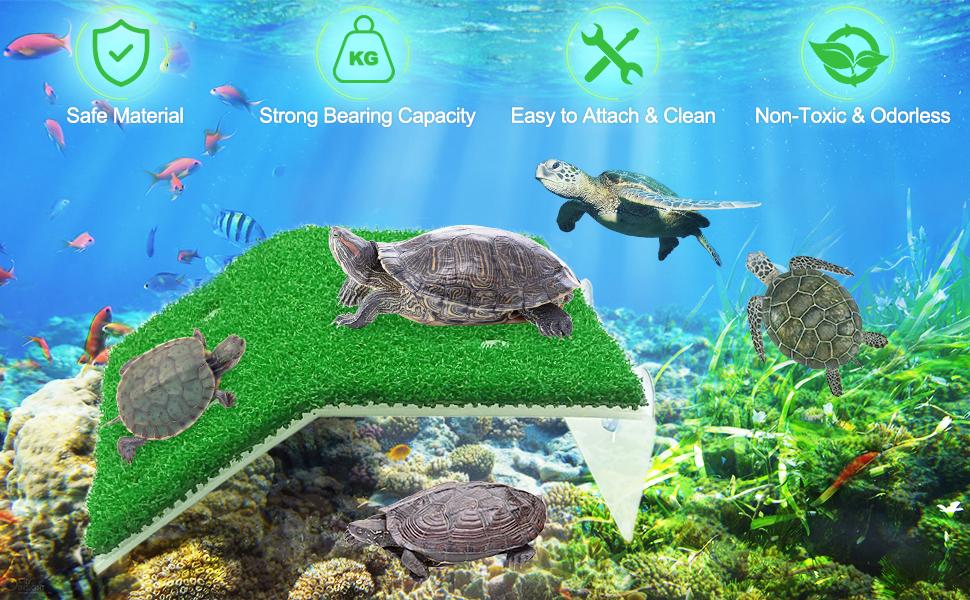 Small Turtle Basking Platform Simulation Grass Turtle Ramp, Turtle Resting Basking Dock Floating Décor for Aquatic Turttle Reptile Frog Terrapin LITTLE CRITTERS VET Small Turtle Basking Platform Simulation Grass Turtle Ramp, Turtle Resting Basking Dock Floating Décor for Aquatic Turttle Reptile Frog Terrapin LITTLE CRITTERS VET