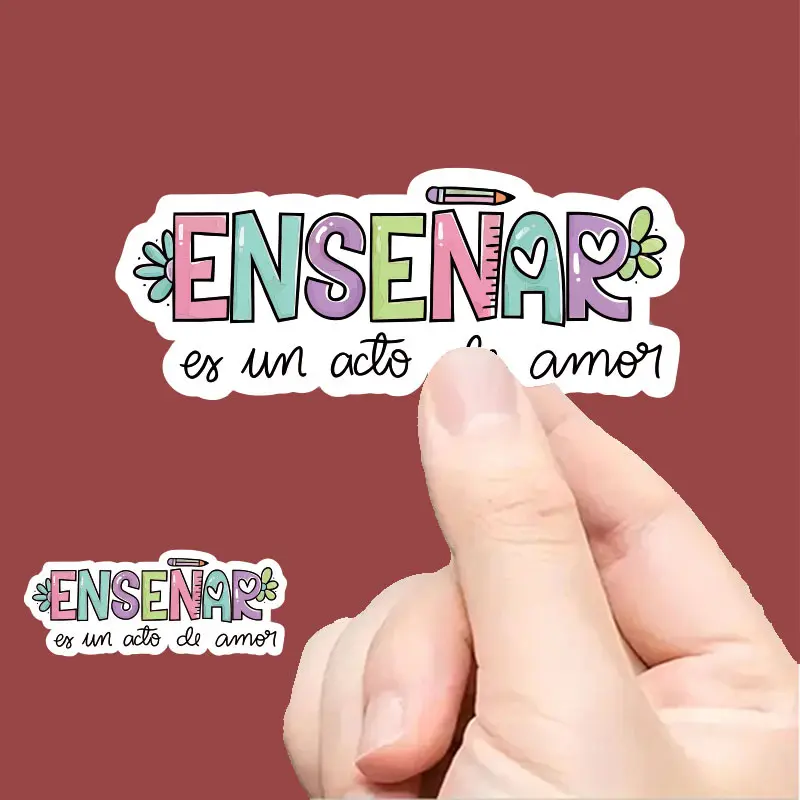 HAILUREY Spanish teacher sticker, suitable for computers/phones/laptops - a scratch resistant Spanish motivational sticker with "Ensenar" design - suitable for teachers, teenagers, adults - durable, can be attached to suitcases, skateboards, water bottles
