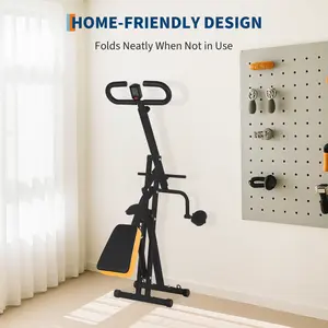12-Level Hydraulic Resistance Squat Stepper – Collapsible Home Gym Row & Ride Machine for Glutes, Legs, Core, 350 lbs Capacity, Full Body Cardio, Compact Stair Stepper, White