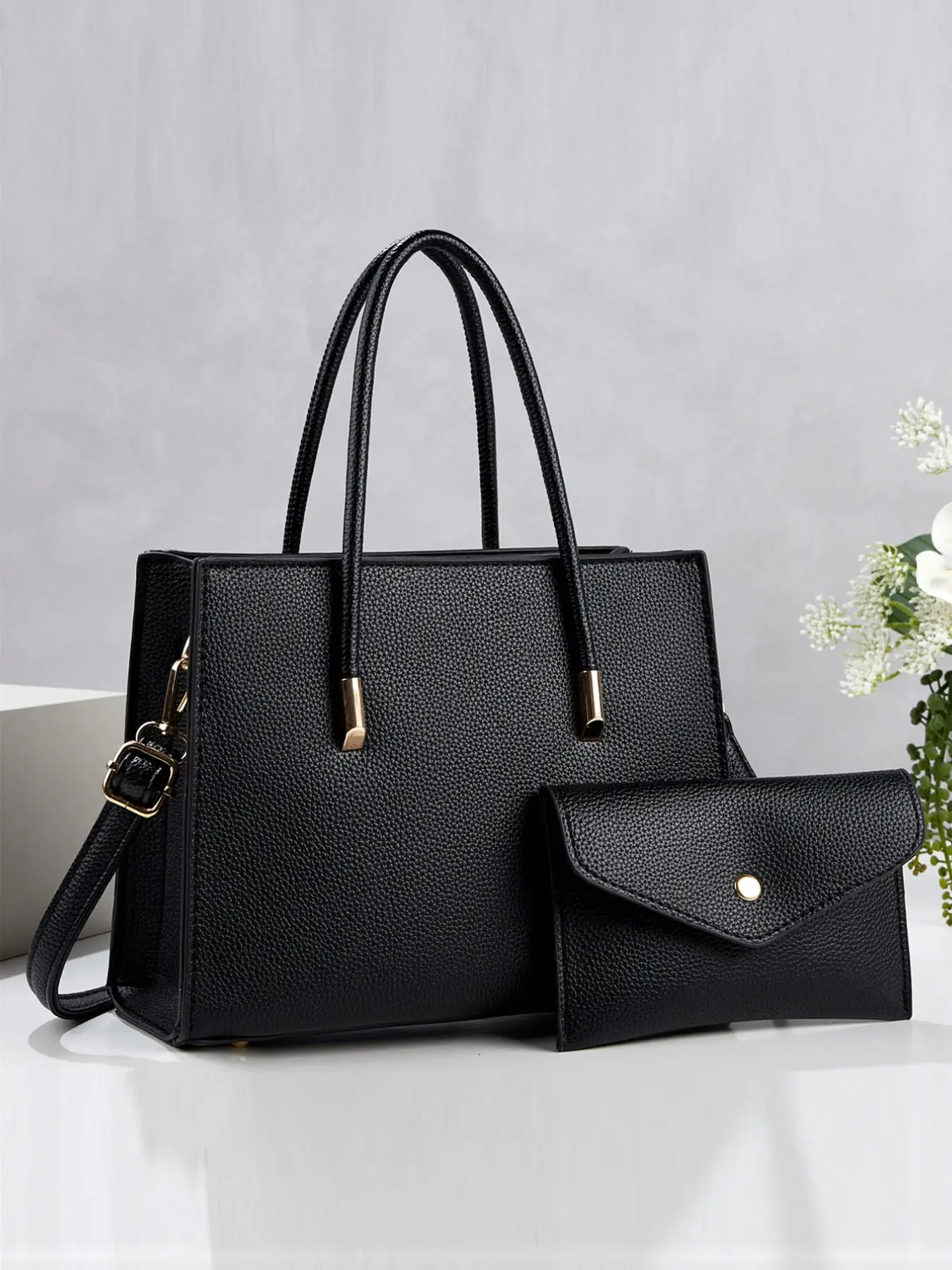 2 Piece Set Fashion Retro Crossbody Handbag, Multi-Functional Large Capacity Shoulder Bag, Stylish Design, New Arrival Women's Small Square Bag