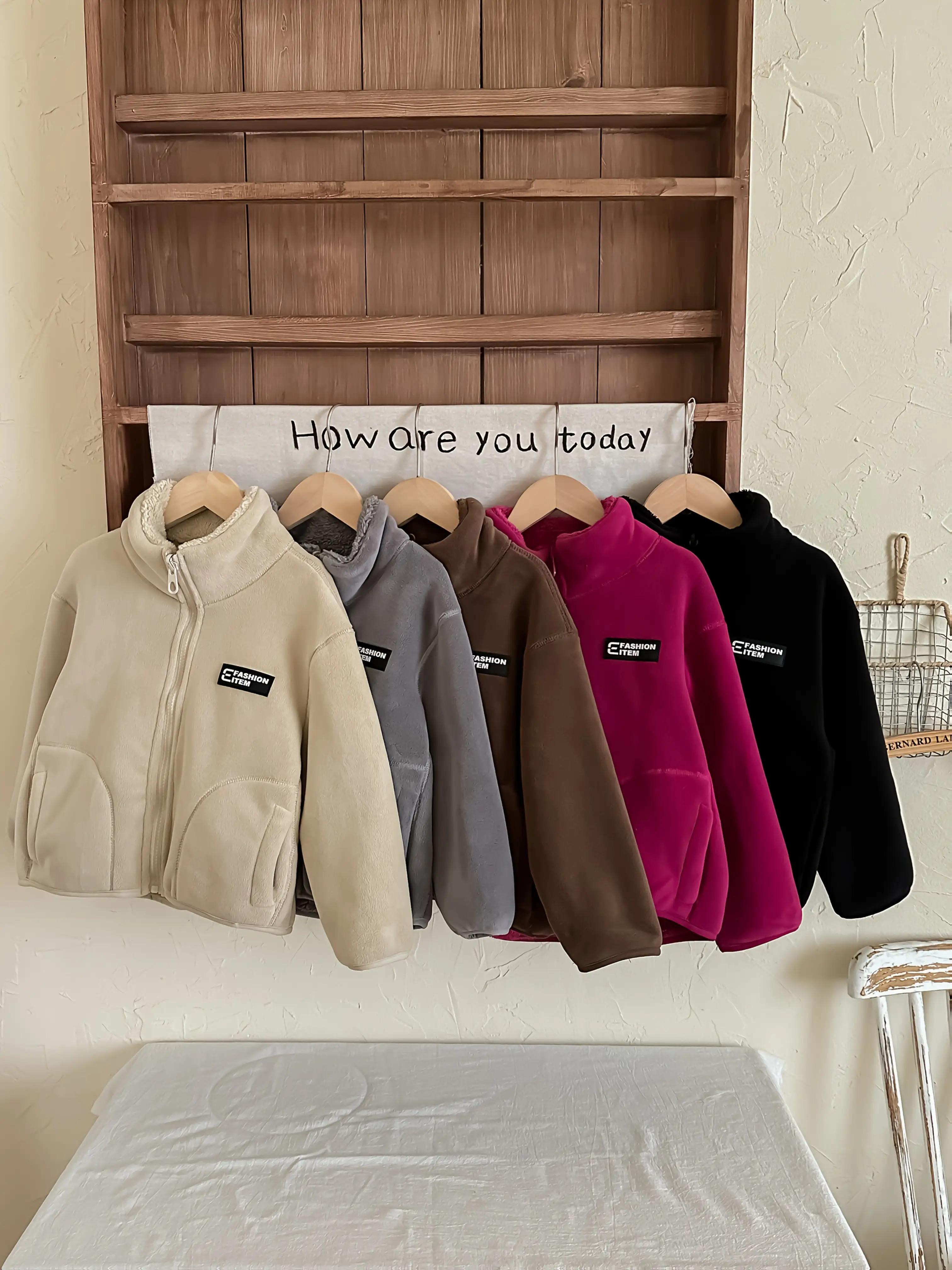 Girls' & Teens' Reversible Zip-Up Coat - Dual-Sided Winter Jacket, Full-Zip Front Closure, Stand Collar, Loose Fit Outerwear for School, Everyday & Formal Events - Easy-Care Polyester Lining, School Jacket, Stylish Pockets, Durable Construction, Fleece Li