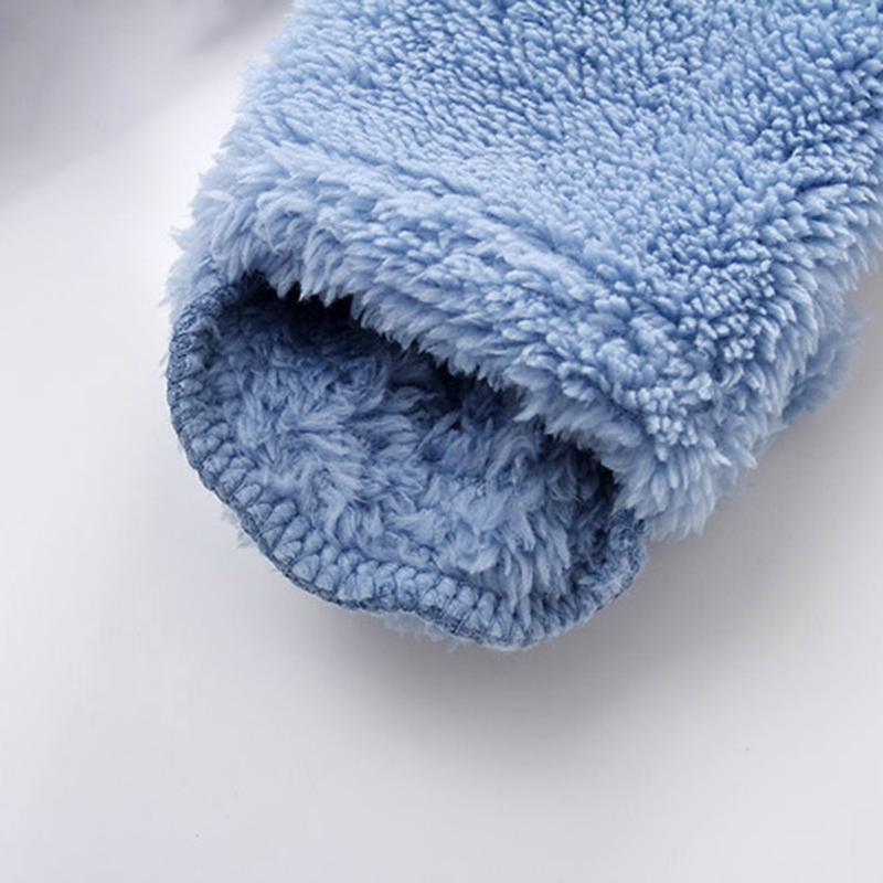 Newborn Baby Boys Girls Winter Jumpsuit Cute Bear Snowsuit Fleece Long Sleeve Footed Hooded Zipper Romper Winter Coat Outwear Warm Outfits