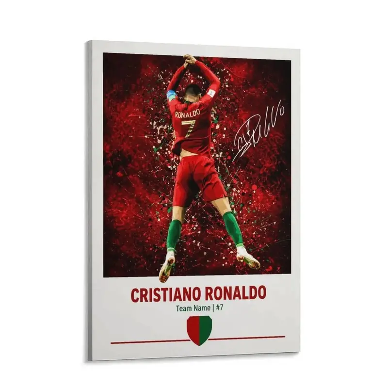 Cristiano Ronaldo CR7 Back Version Minimalist Canvas Wall Art Print Set, Ideal Gift for Soccer Fans’ Man Cave Home Decor waterproof canvas wall art exquisite poster  bedroom dorm gaming room office classic print unique wall art decoration life canvas wall
