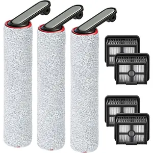 Roller Brush and Filter  Compatible with  H12 Pro, H12 , G10 Pro Cordless Wet Dry Vacuum Cleaner Accessories, 3 Pack Roller Brushes + 4 Pack Vacuum Filters
