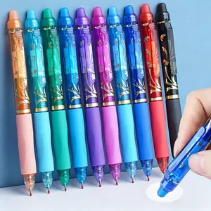 Fine Point Erasable Gel Pen Set, 10pcs/set Retractable Plastic Writing Pen with Built-in Eraser, Office Stationery & Supplies for Home School Dormitory