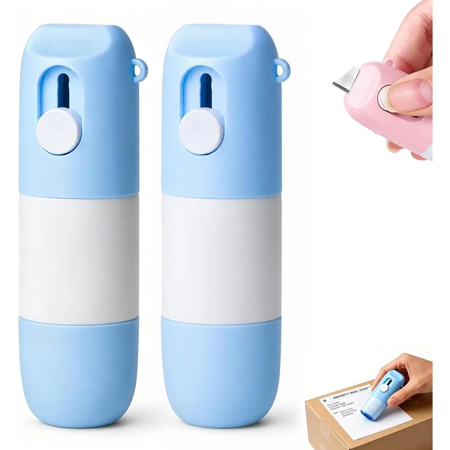 2-in-1 Thermal Paper Privacy Wipe Box Cutter Thermal Paper Correction Fluid Set 2026 New Water-Based Thermal Paper Eraser Pen with Unboxing Knife Liquid Redacting Marker(2PCS)