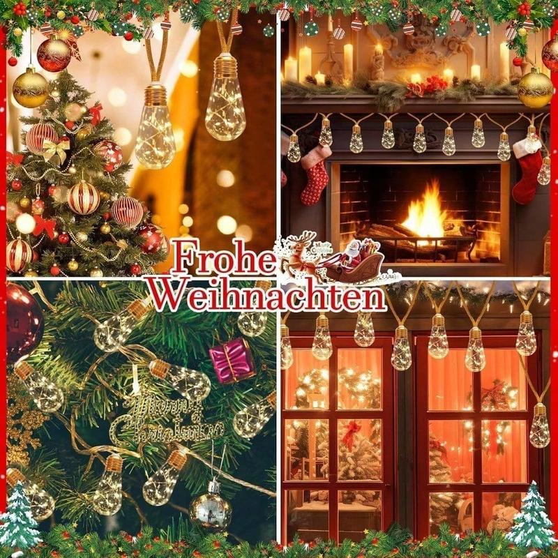 Solar String Lights Outdoor,30 Ft Vintage Rope Hemp Solar Patio with 8Modes and Remote Control,LED Patio Lights Waterproof Christmas Decoration Light