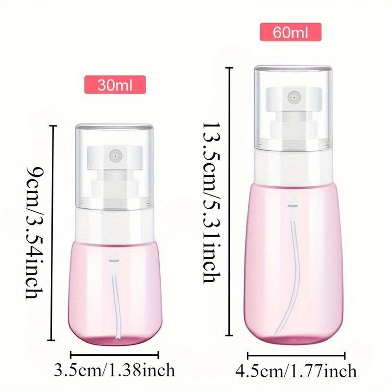 1Pc Portable Fine Mist Spray Bottles - 2.03oz/1.01oz Travel Size, Hypoallergenic Clear Perfume & Lotion Dispenser with Pump, Facial Tools