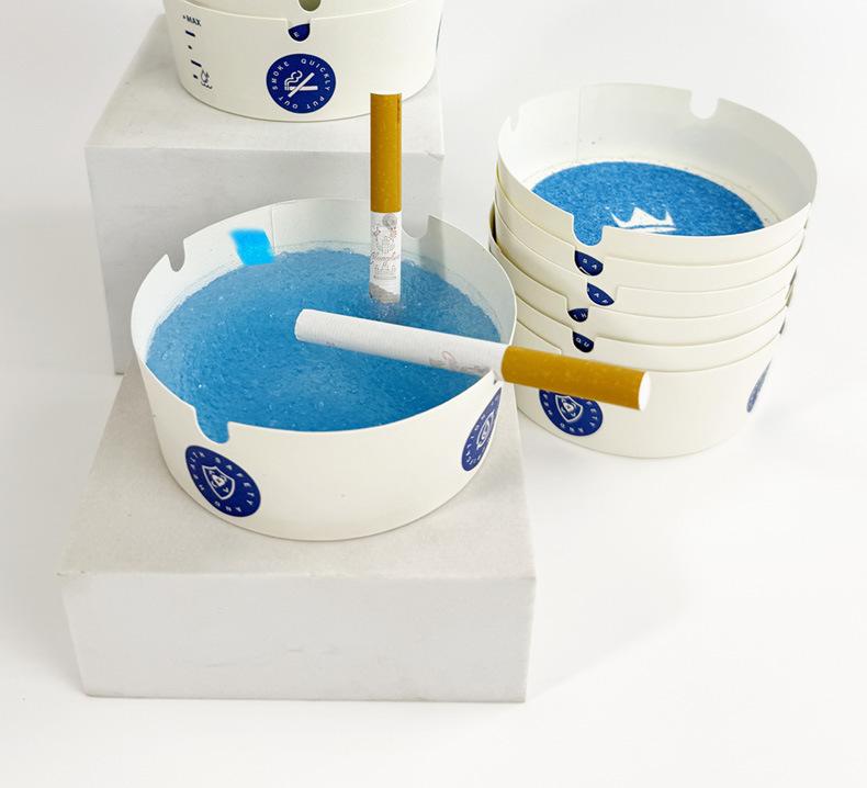 Disposable Ashtray Thick Hardened, For Office Home Car Use, Anti-Flying Ash With Smoke Extinguishing Sand, Portable Clean Hygienic Lazy Extinguishing Tool