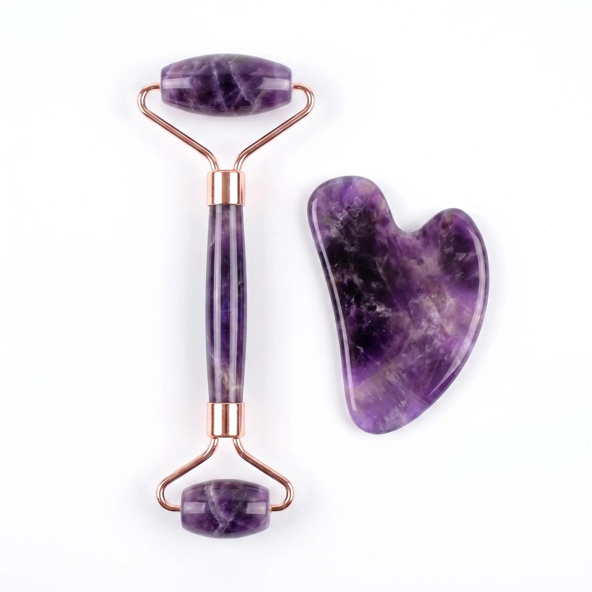 Natural Jade Roller and Gua Sha Board Set – Facial Massager for Lymphatic Drainage & Anti-Aging, Eye & Neck Sculpting Tools with Gift Box