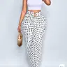Summer Women's Elegant Polka Dot Stretch, High Waist Fitted Long Design, Comfortable Knit Material, Perfect for Daily Wear, Casual Fashionable Skirt