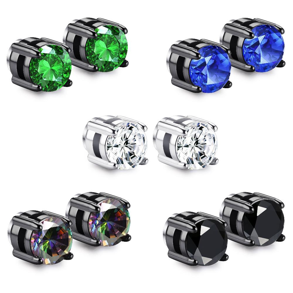 5 Pairs Stainless Steel Magnetic Earrings Set for Men Women 5-7MM Round CZ Unisex Magnet Earrings Set Hypoallergenic Non-Piercing Ear Clips Fake Earrings Trend Jewelry Hypoallergenic 5 Pairs Stainless Steel Magnetic Earrings Set for Men Women 5-7MM Round CZ Unisex Magnet Earrings Set Hypoallergenic Non-Piercing Ear Clips Fake Earrings Trend Jewelry Hypoallergenic