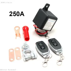 Remote Battery Disconnect Switch 12V Battery Kill Switch 250A Anti-Theft Isolator with Remote Control and Battery Negative Cut Off Function Convenient ABVelvet Wardrobe7AB19Wild Motion