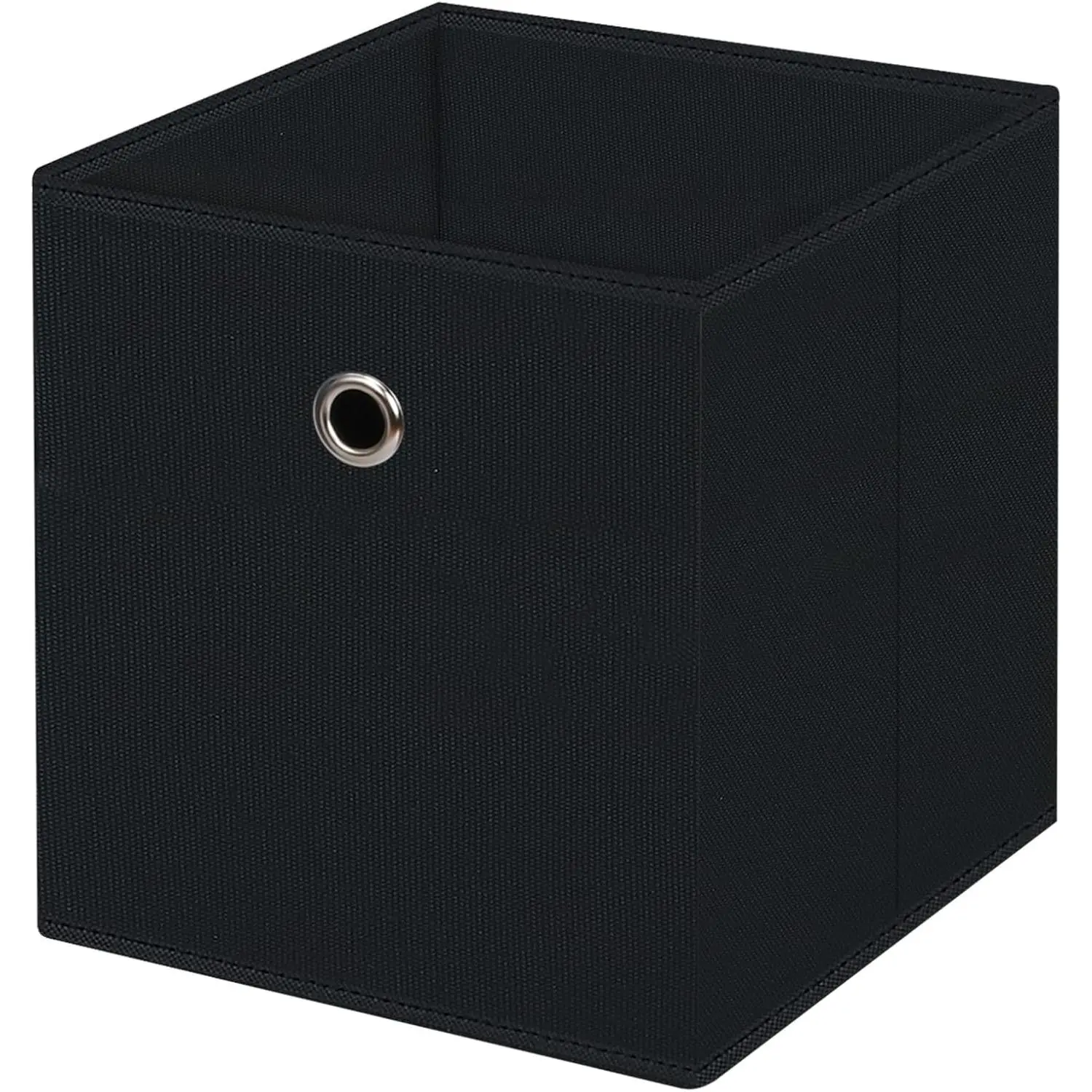 13 inch Record cubes storage bins,collapsible fabric storage cubes Decorative storage basket,apply to clothes organizer box,shelves in closet,laundry, centers,offices,1 Pack(Black)