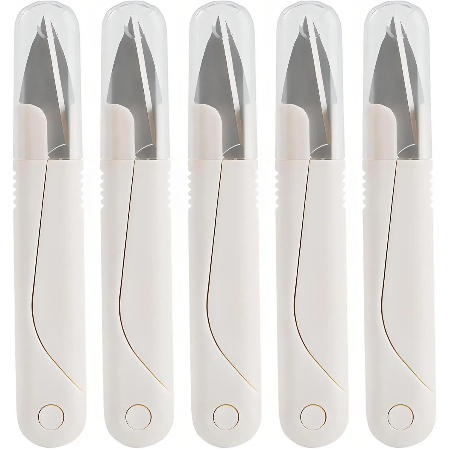 5-Pack Stainless Steel Thread Cutter Scissors - Ergonomic, Versatile, and Durable for Crafting, Embroidery, and Knitting