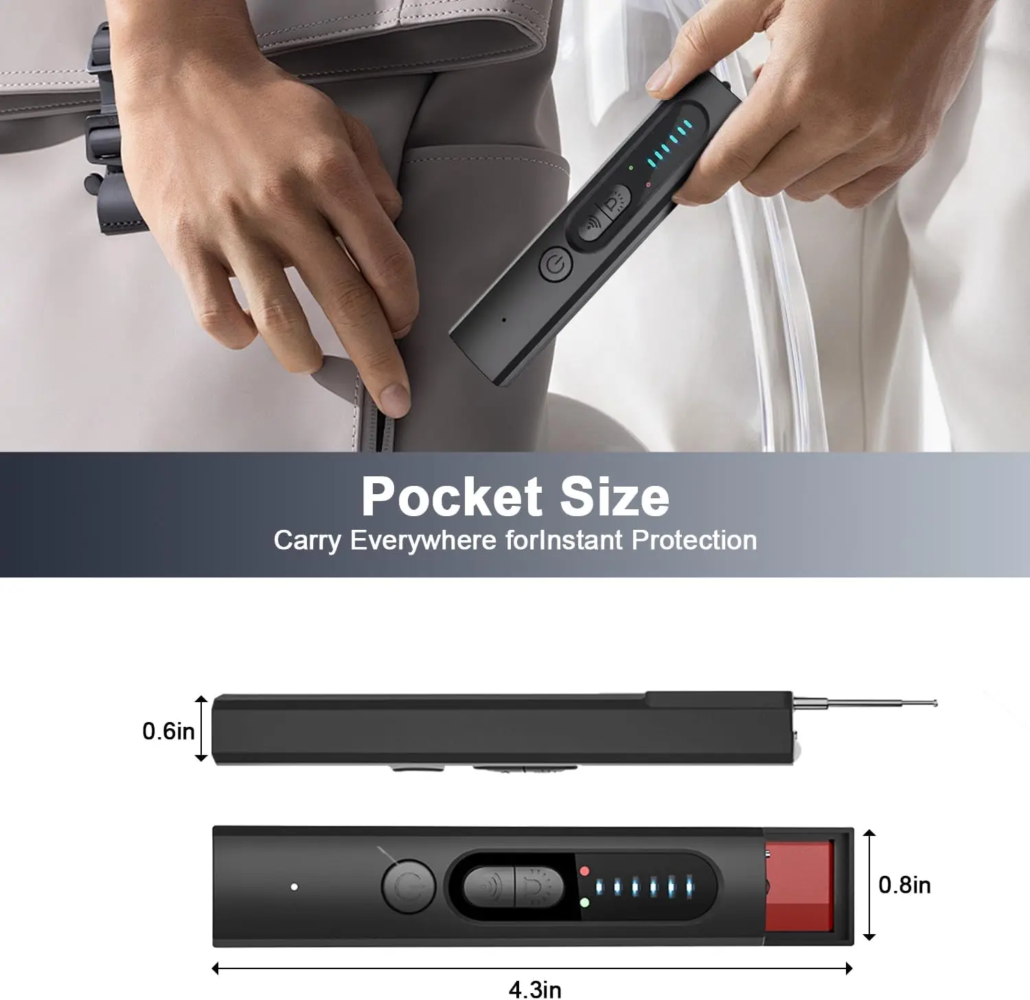 Hidden Came Detector, Anti-Spy Camera Finder RF Signal & WiFi Scanner Hidden Devices Detector for GPS Trackersra,5 Levels Sensitivity 4 Modes,Signal Scanner for Hotels,Car, Office, Travel