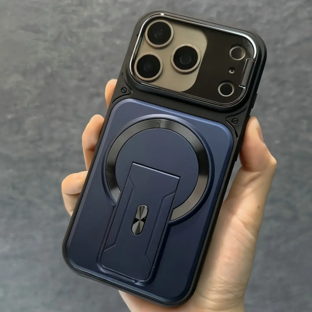 for iPhone 17 16 15 14 13 12 11 Promax Plus Pro  Magnetic Kickstand Protective Phone Case, Full Slide Lens Protection Shockproof Cover